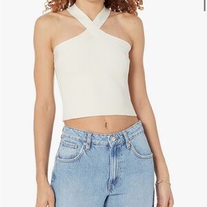 Cropped White Halter Top